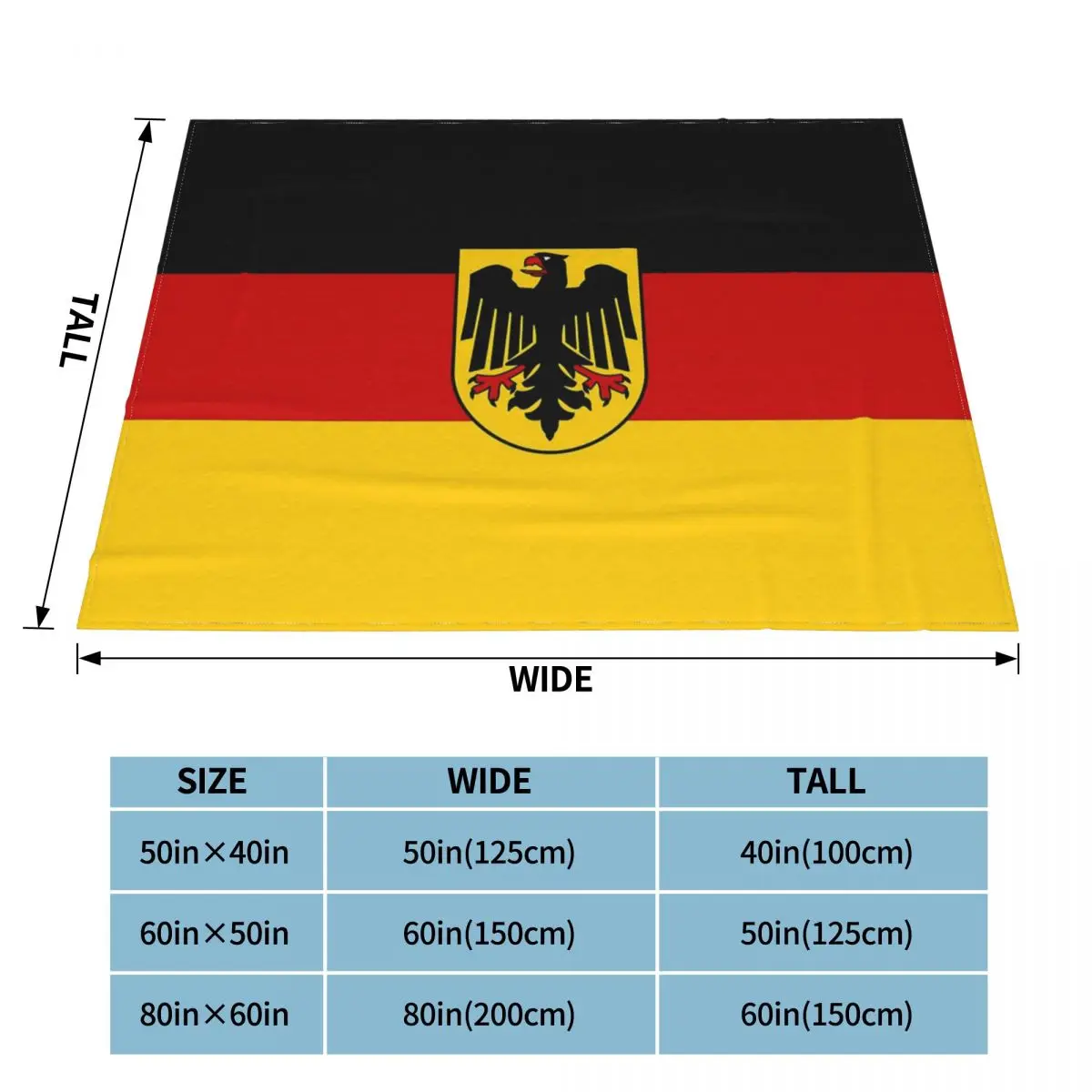 German State Flag Germany Blanket Imperial Eagle Fuzzy Throw Blanket Bedroom Sofa Printed Ultra-Soft Warm Bedspreads