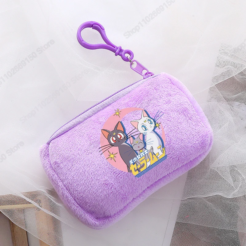 Sailor Moon Kids Cartoon Plush Coin Purse Children Backpack Anime Cute Pendant Girls Kawaii Wallet Card Holder Accessories Gifts