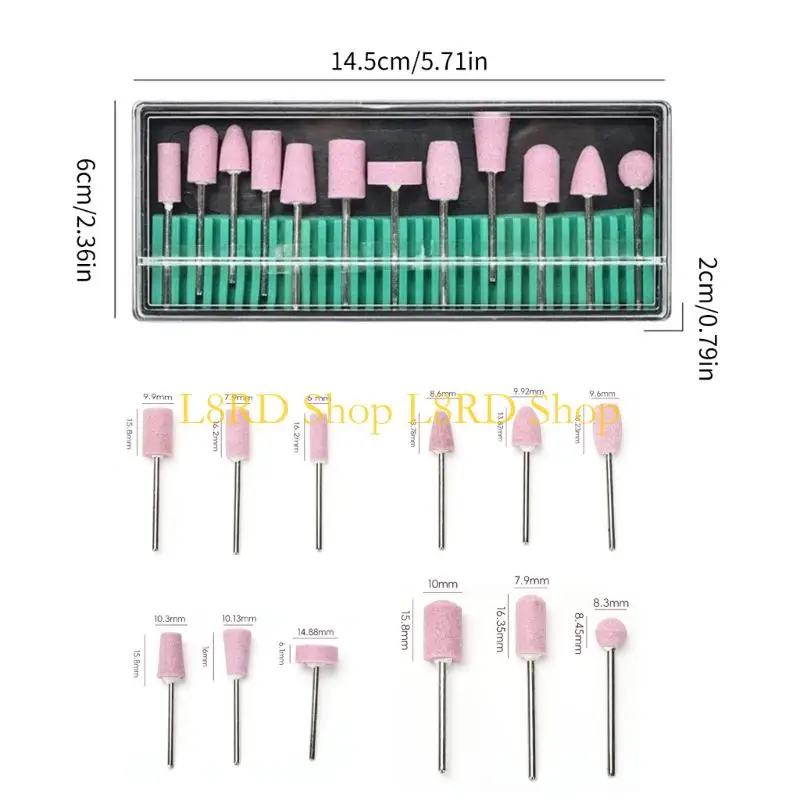L8RD Paznokcie Zestaw bitów, 3/32 cala profesjonalne bity paznokci do wiertła paznokci, kawałki do paznokci, bity do zmywacza do