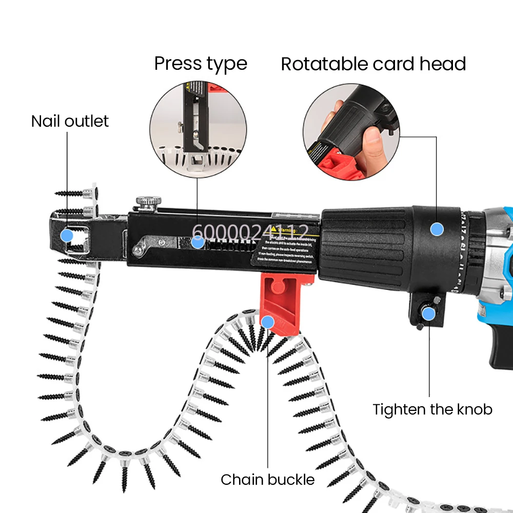 2025 New Cordless Electric Drywall Screw Gun Adjustable Screw Length Depth for Home DIY Woodworking Easy to Use Nail Gun Tools view 4