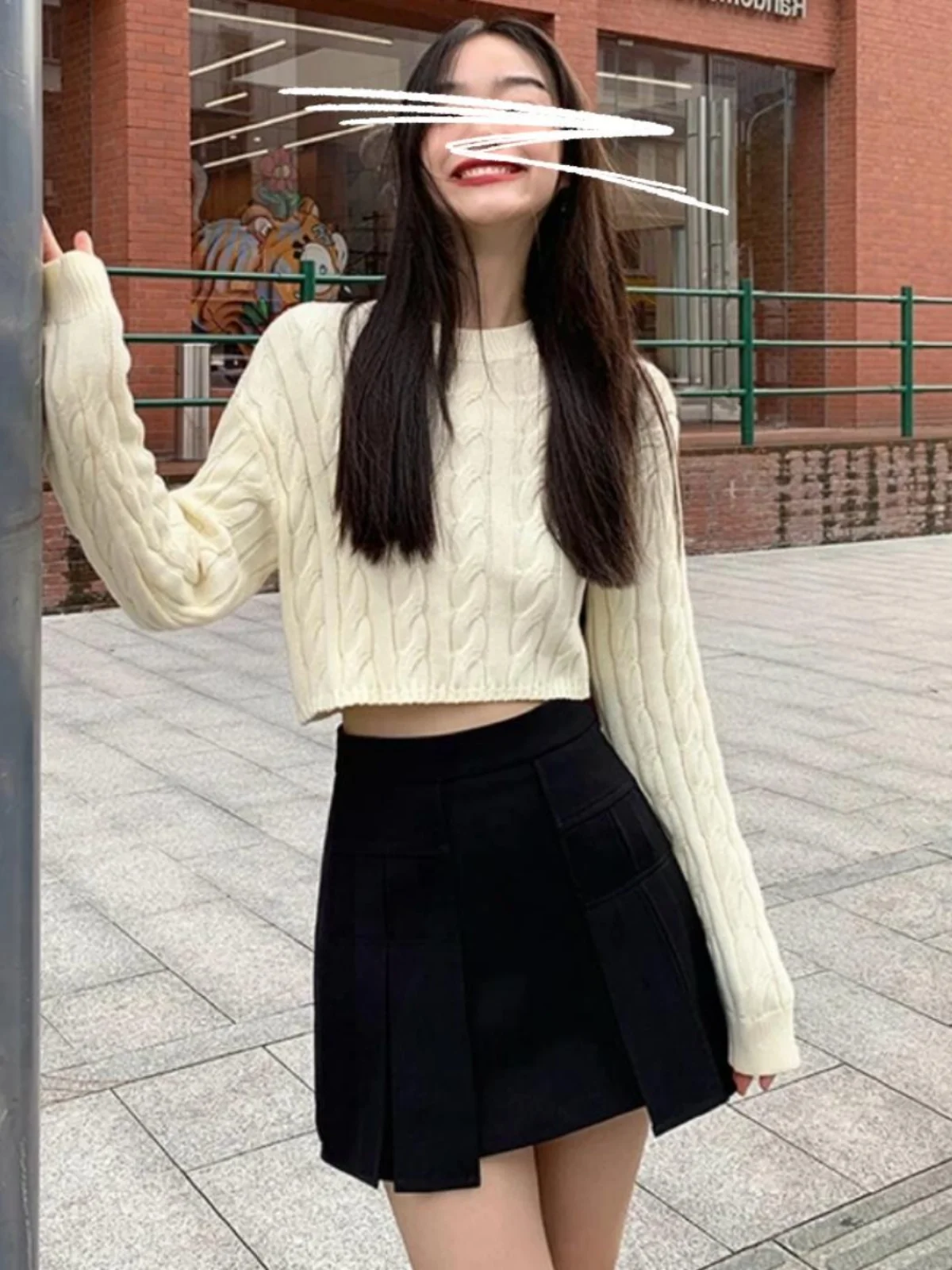 

Шикарный вязаный свитер, женский осенне-зимний свободный вязаный топ Lazy Sle Design Sense Twist для маленьких фигурок