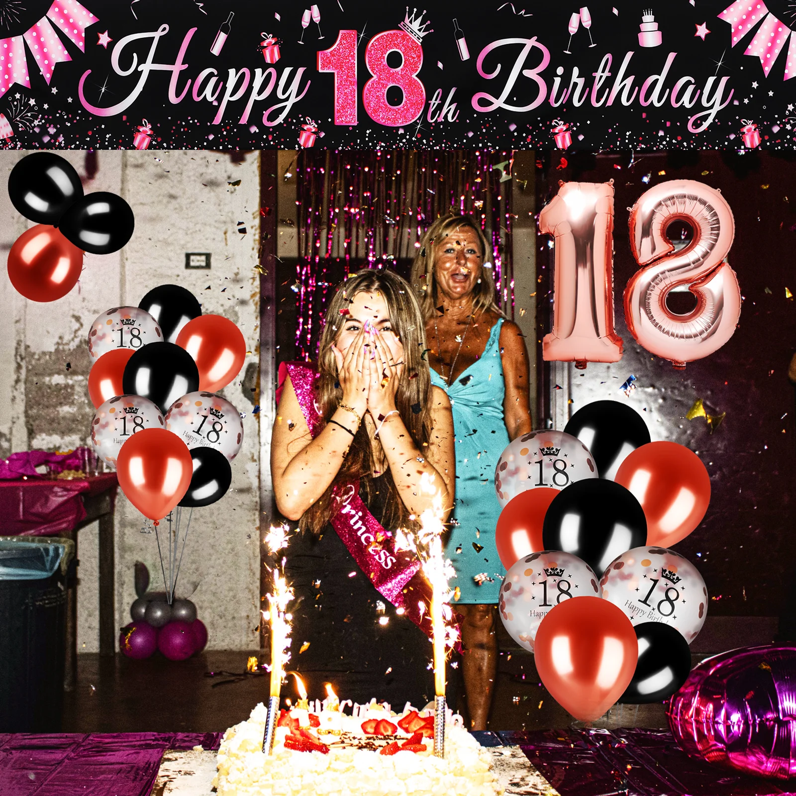 

1 Set Birthday Party Decorations Set Elegant Balloons Hanging Banner Changeable Numbers Home Garden Outdoor Celebration Balloon