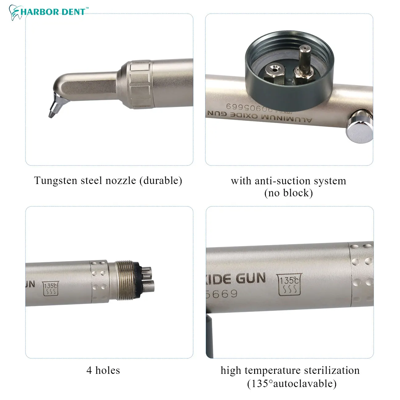 Dental Aluminum Oxide Micro Blaster Interface Microetcher Sandblasting Alumina Gun Air Abrasion Polisher 2/4hole Dentistry Tools