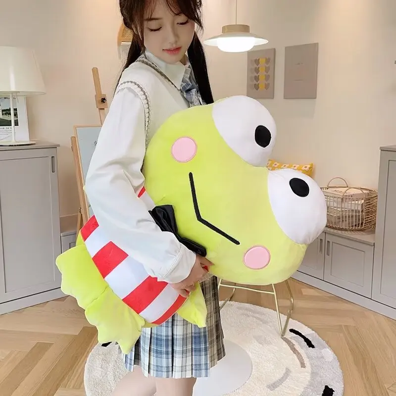 Sanrio Plush Anime Kero Kero Keroppi Plush Pillow Kero Kero Keroppi Stuffed Cushion Room Decor Gifts For Girl