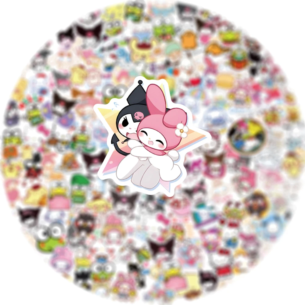 50/100/200pcs Kawaii My Melody Kuromi Hello Kitty Stickers for Kids Girl DIY Stationery Diary Cute Cartoon Sanrio Sticker Decals