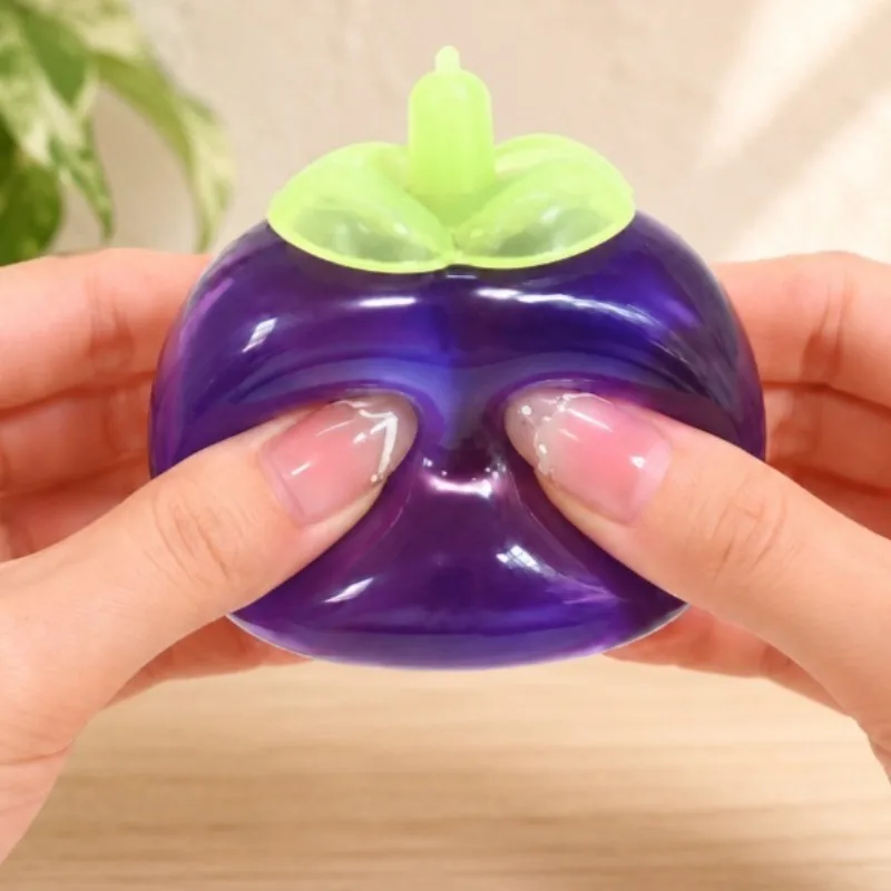 Kokosnussöl-Mangostan-Squishy-Fidget-Spielzeug, weiches Mangostan-Quetschspielzeug, ASMR-Sensorik-Anti-Stress-Spielzeug für Erwachsene – Detail 5