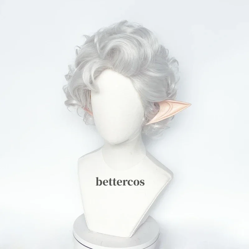 شعر مستعار تأثيري مصاص الدماء من Astarion ، مقاوم للحرارة ، شعر مستعار اصطناعي ، أبيض فضي