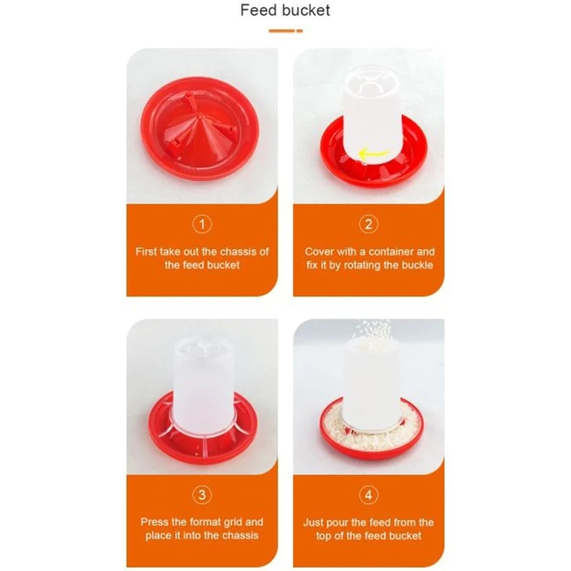 Baby Chick Feeder No Drown Waterer สำหรับสัตว์ปีกขนาดเล็กให้อาหารไม่มีขยะ Dropshipping