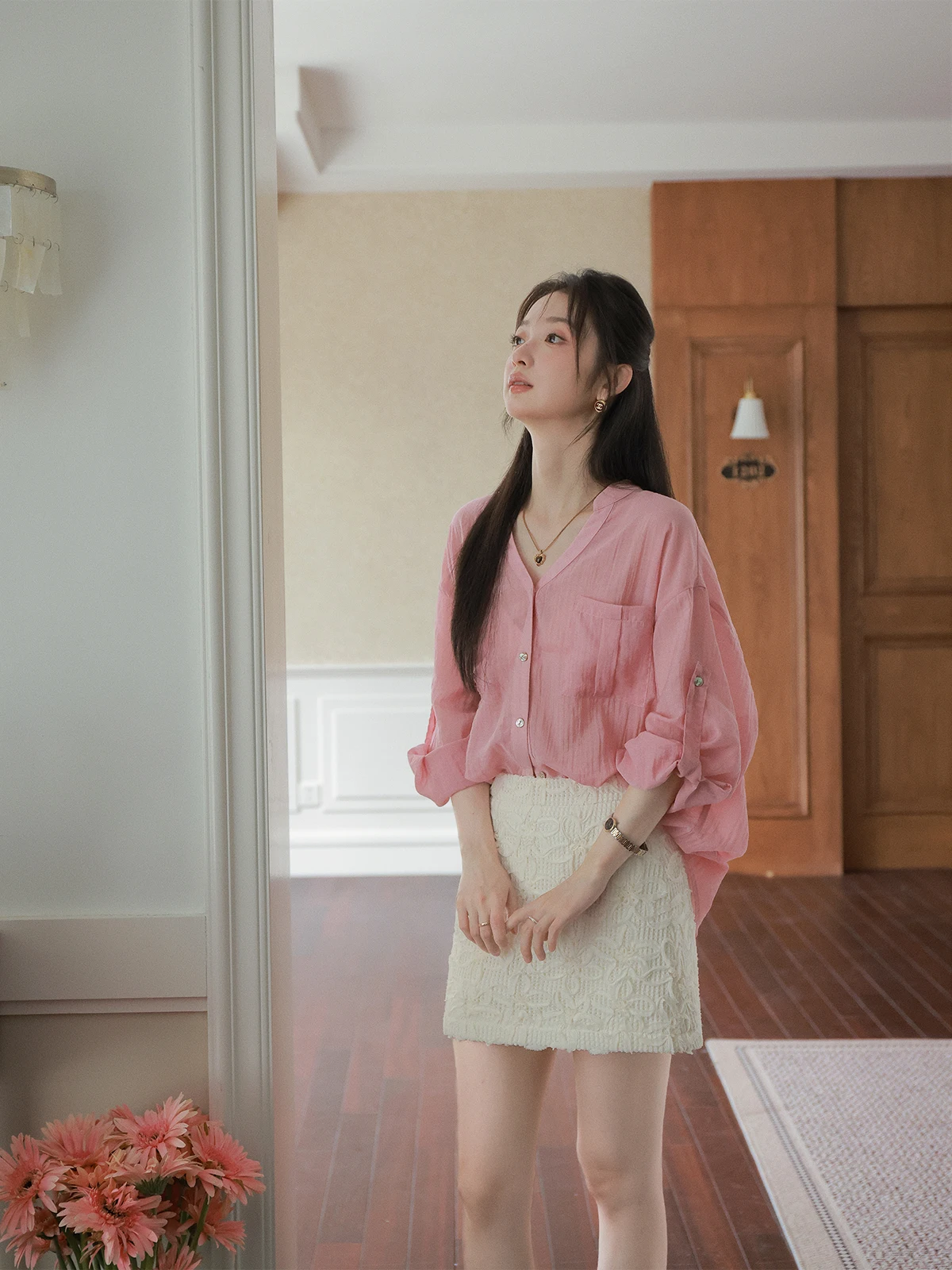 

Miss Squirrel Ladies Casual irt Summer Faion Commute Loose Feel Low Profile Lazy Sle Women's Long Sve V-Ne Top