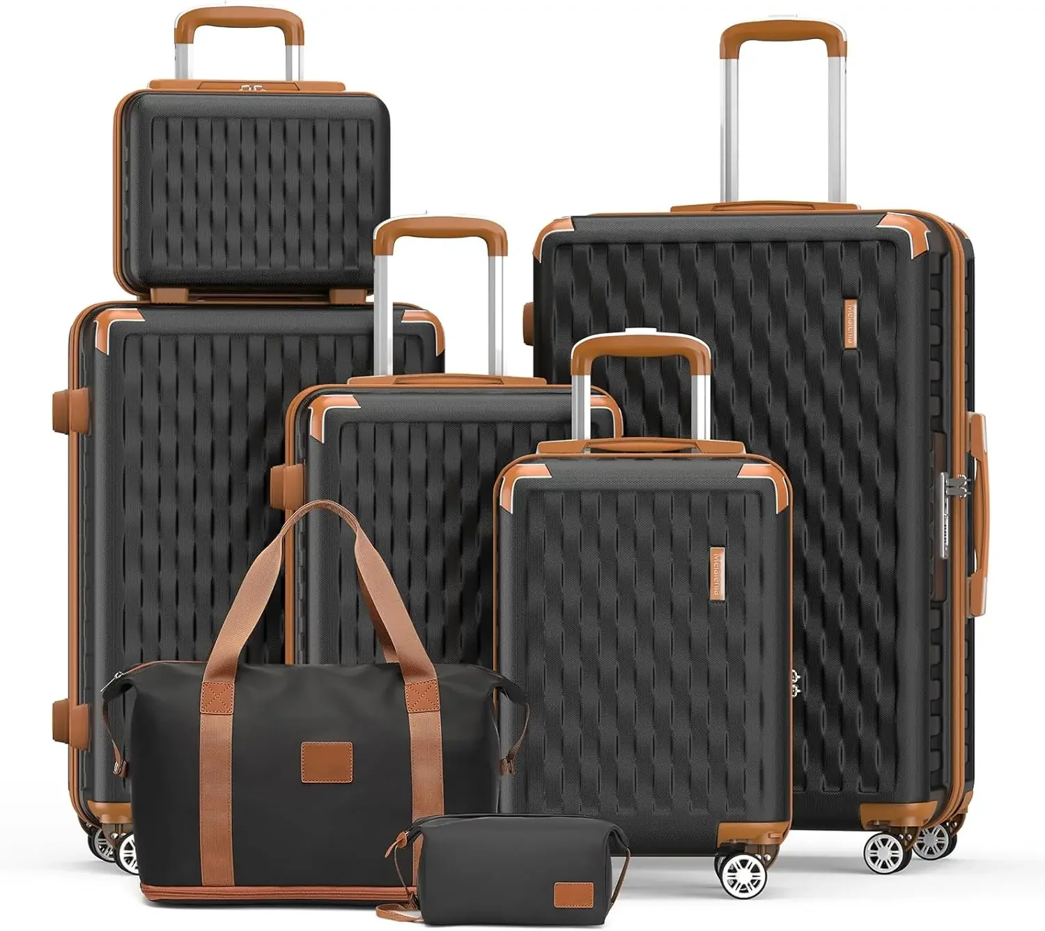 

NEW Luggage Sets 7 Piece Suitcase Set, Hard Shell Carry on Luggage Travel Suitcases with Spinner Wheels and TSA Lock