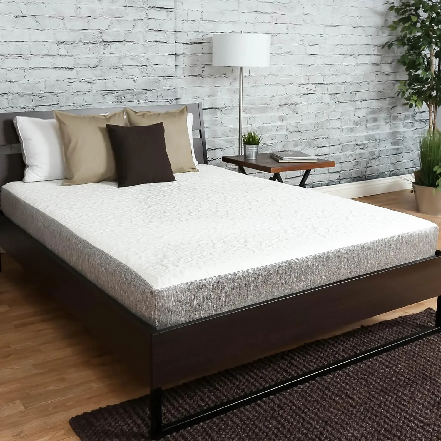 8 INCH GraphiteGel Memory Foam Mattress for Medium Firm Comfort with A Premium 8-Way Stretch Cover for A More Luxurious Comfort