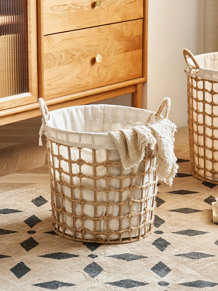 

Retro Japanese Sle Laundry Basket for Home Use Dir Clothes Storage Basket High Aesthetic Bedroom Batoom Clothes Waing...