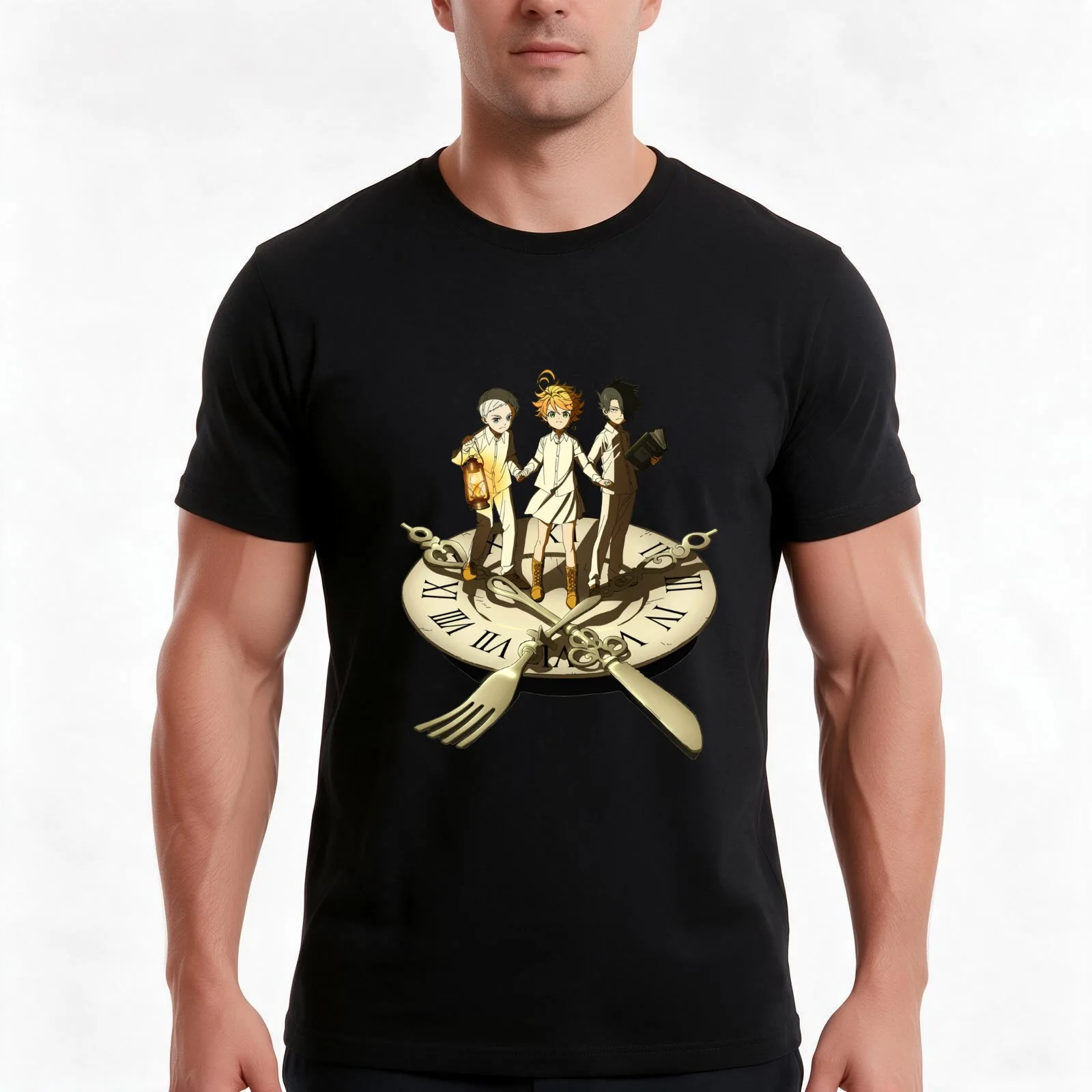Emma, Ray & Norman Trio - The Promised Neverland T-Shirt, Summer Casual Cotton Tee, Oversized Streetwear Tops, Unisex Men Women