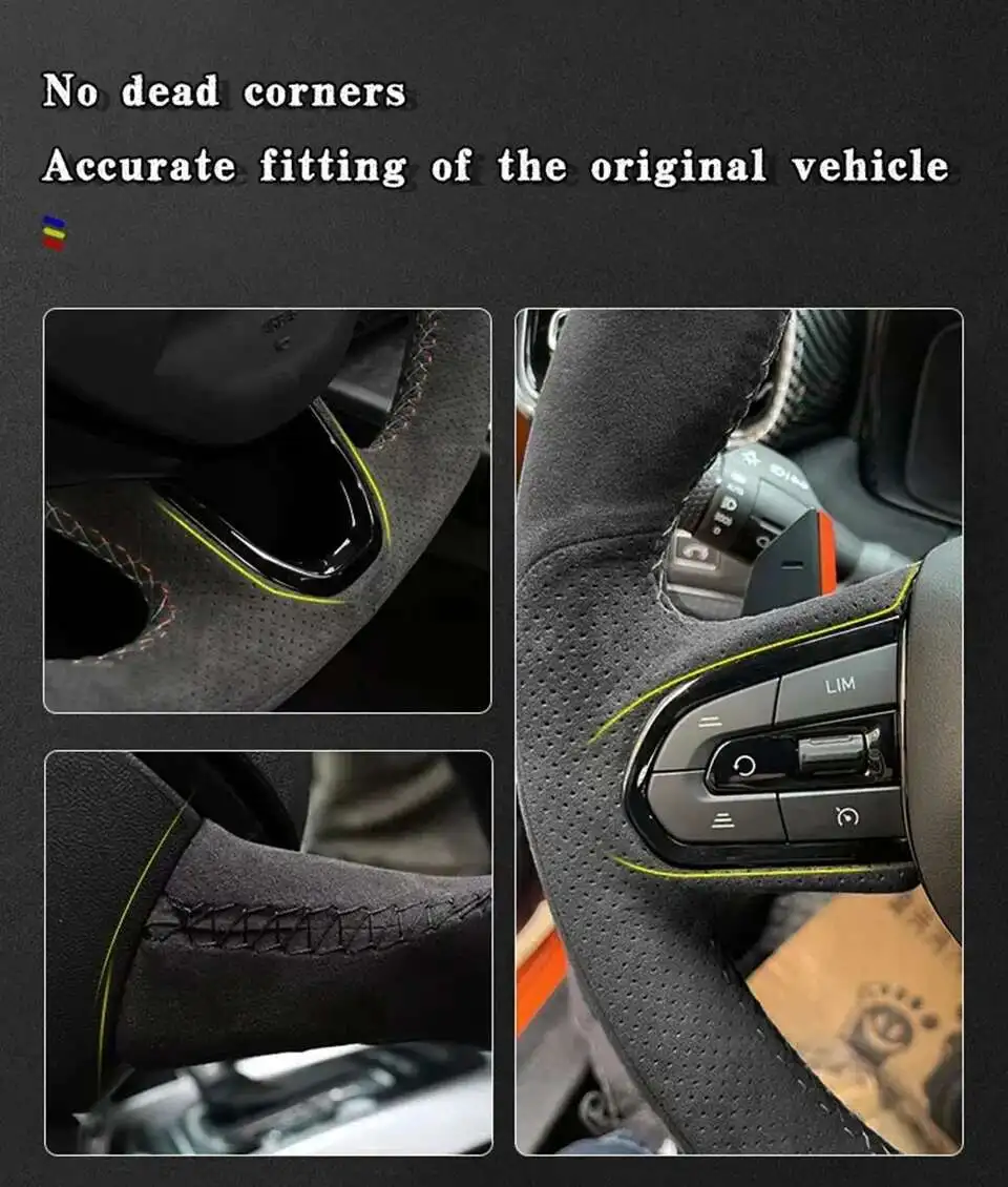 Für Honda Civic 9 2012 2013 2014 2015 Auto-Lenkradbezug Geflochtenes Wildleder Autozubehör Auto-Innenausstattung – Detail 7