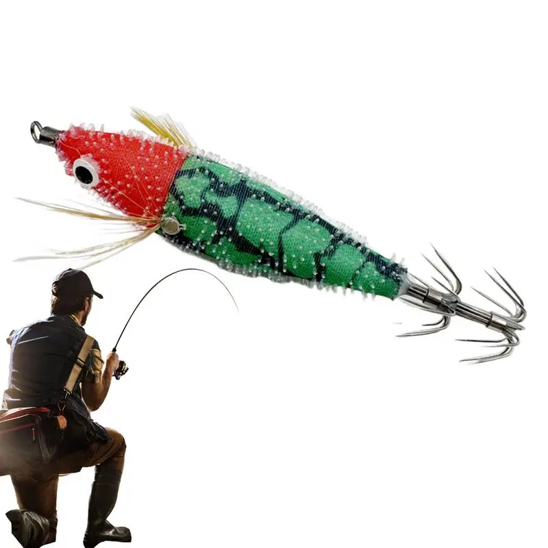 Jigs Fishing Lures 3D Squid Jig Hooks Glow in the Dark Animated Lure Squid Lures Fishing Deep Sea Fishing Lures Accessories