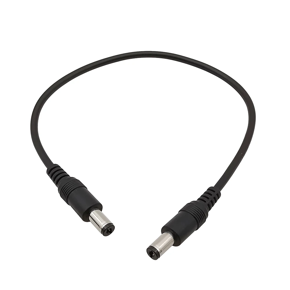 Cable de enchufe de alimentación de CC, 1 piezas, 5,5x2,1mm, macho a 5,5x2,1mm, Cable de extensión de conector macho, adaptador CCTV negro