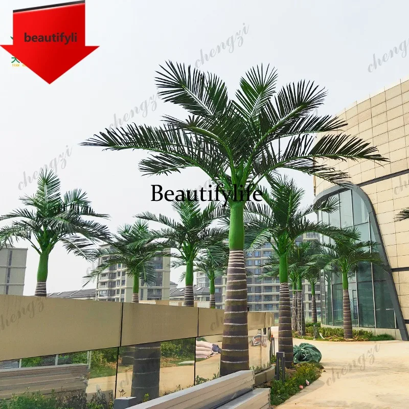 03 artificial king coconut tree outdoor garden tree, artificial fake tree