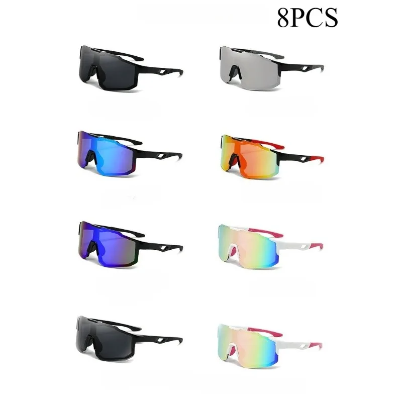 

8Pcs Unisex Photochromic Sunglasses for Sports Cycling Running with UV Dust Rain Shield