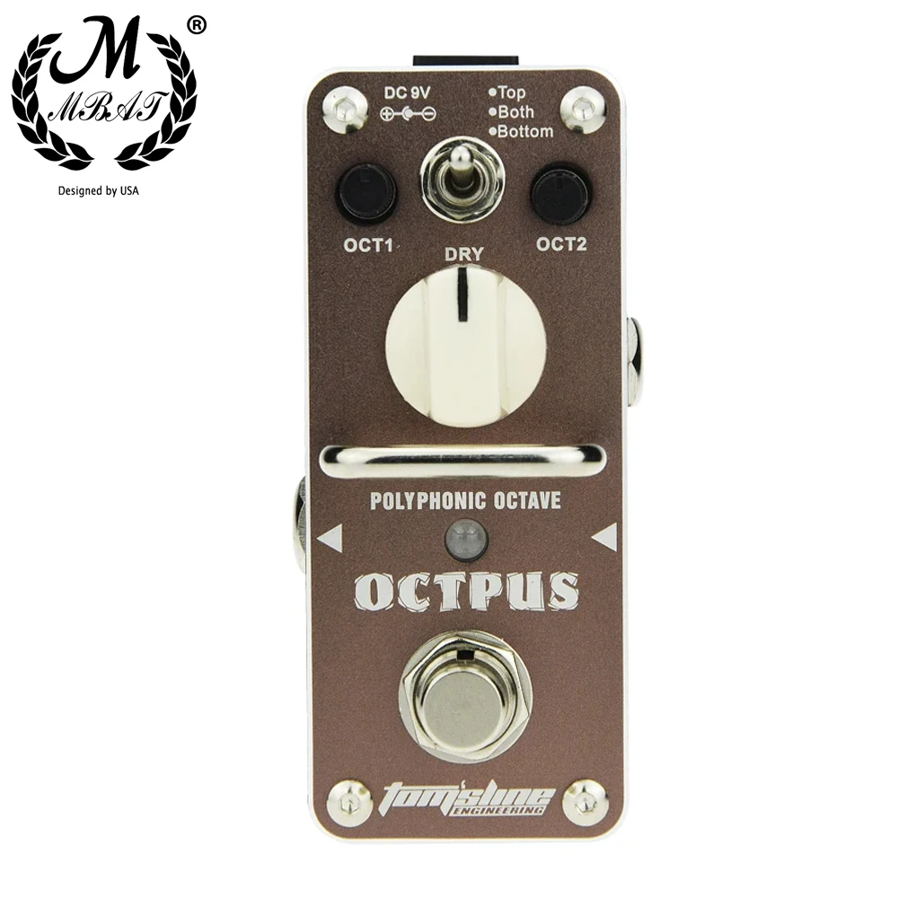 AROMA AOS-3 Mini Single Effect Octpus Polyphonic Octave Electric Guitar Effect Pedal with True Bypass Guitar Accessories