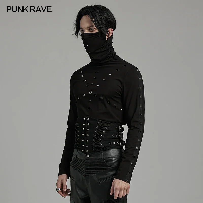 PUNK RAVE uomo Punk Twill tessuto maglia corsetto personalizzato coulisse Design Party Club accessori gotici cinture a vita larga