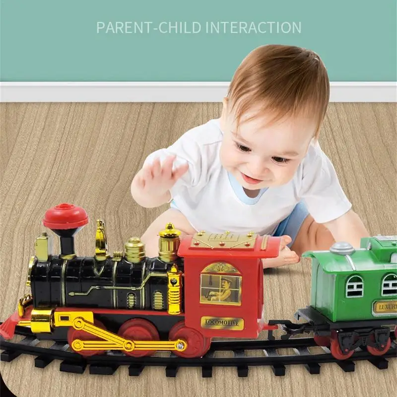 Christmas Electric Train Toy Train Toys Festive Home Decor DIY Car Track Carriages And Tracks Toys Christmas Gift For Aged 4 5 6