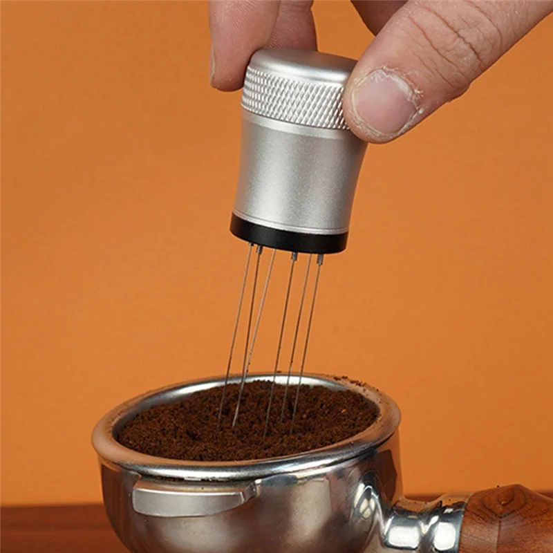 Coffee Loose Powder Needle Cloth Powder Needle With Stand 6-Pin Coffee Stirrer Removable And Washable Powder Needle-AA98