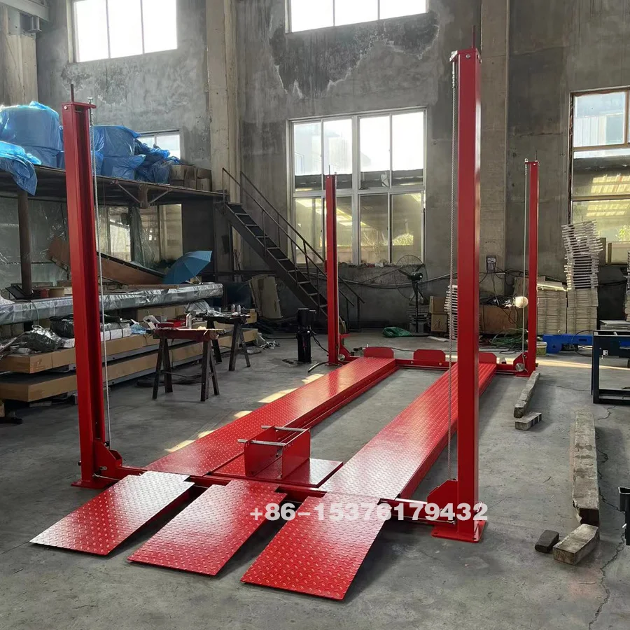 High Quality 3500kg Four Post Car Lift  Hydraulic Cylinder Drive Motorcycle Lift Platform 4 Post Tricycle Motorbike Lift