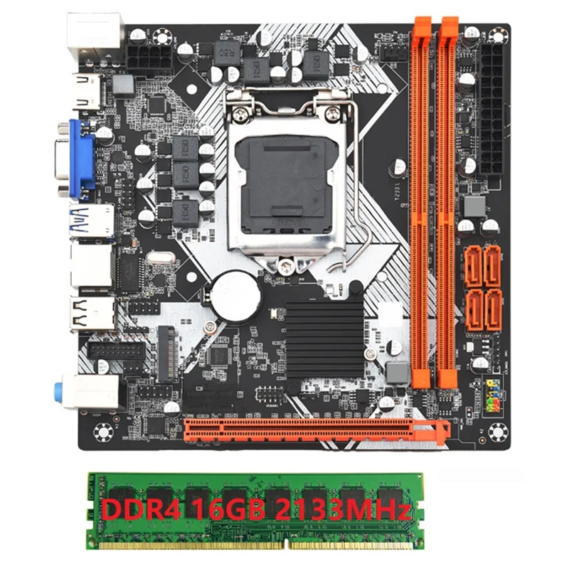 ITX H110 Computer Motherboard With 16G 2133Mhz DDR4 RAM LGA1151 DDR4 Supports 32GB Gigabit Ethernet M.2 Nvme PCI-E 16X