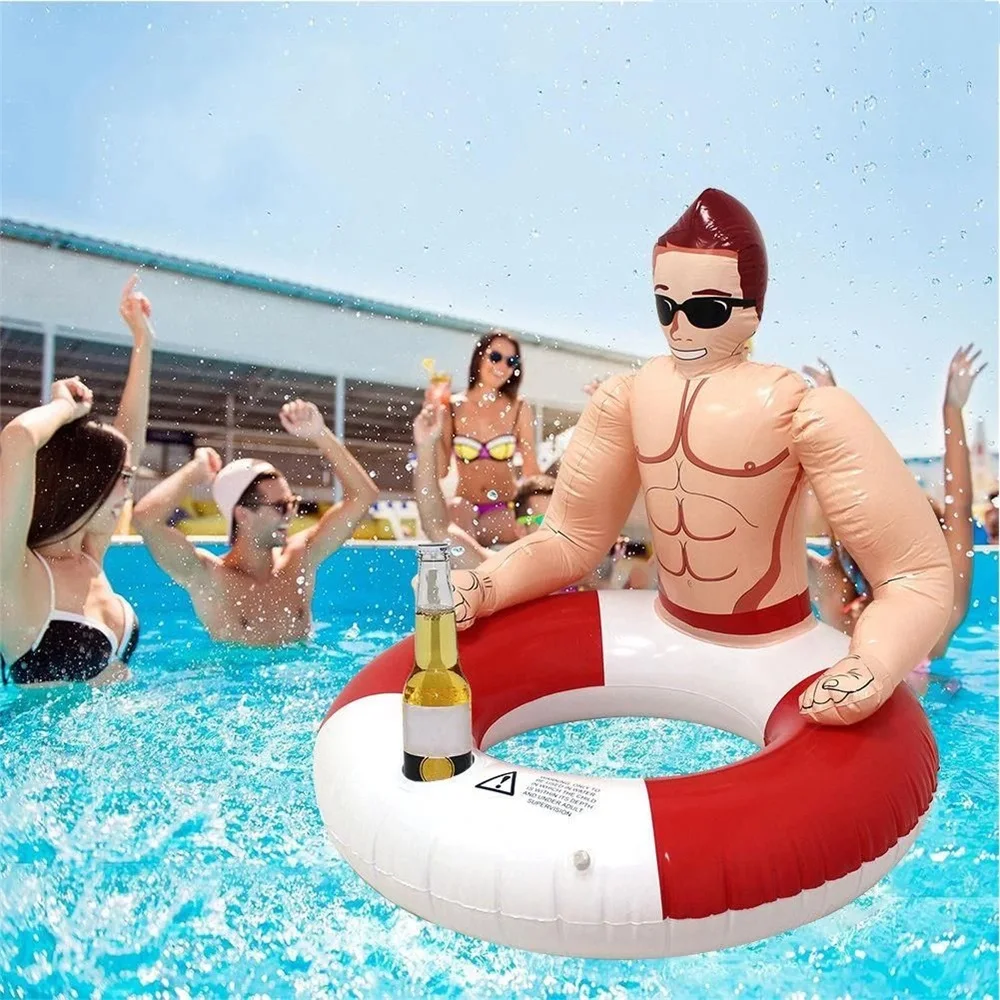 Adult PVC Inflatable Abdominal Swimming Ring for Pool Party Floats Water Sports Equipment