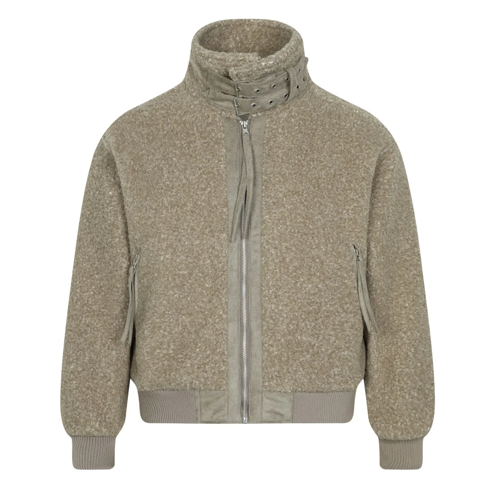 Winter Women's Jackets for Woman Muted Green Stand Collar Lambswool Women's Winter Jacket Warm Fashion Casual Woman Winter Coats