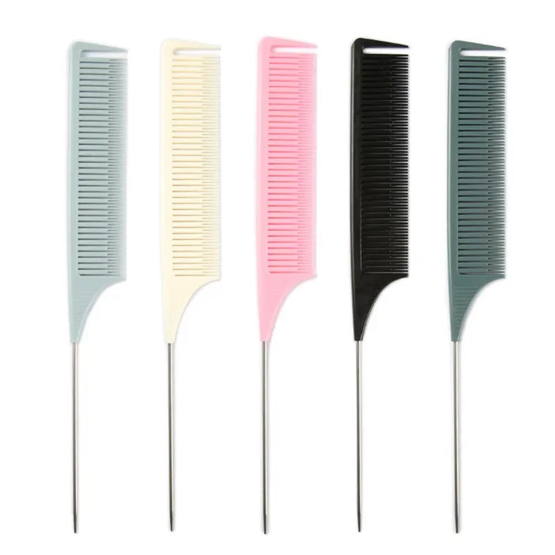 Peine de cola puntiaguda para peinado profesional, para peluca, partición, trenza, tinte para el cabello y resalta el cabello, herramienta para el cabello, cepillo con punta de aguja