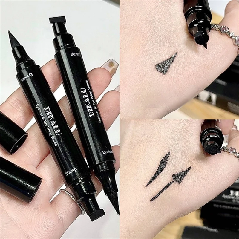 Czarny dwustronny szybkoschnący trójkątny eyeliner w kształcie gwiazdy wodoodporny trwały, nie rozmazujący się płynny eyeliner ołówek kosmetyczny