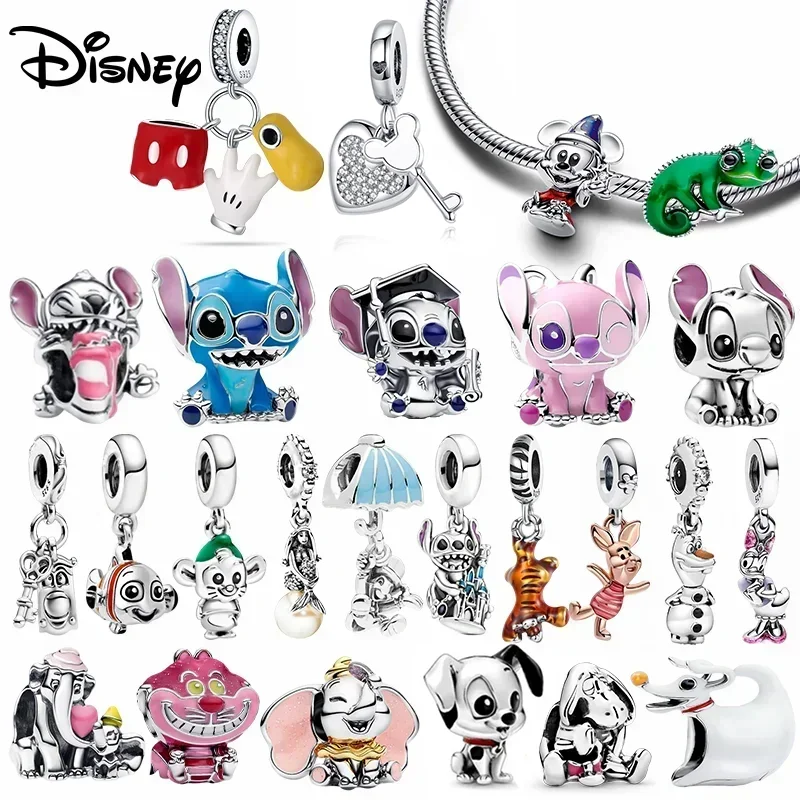 

Серебро 925, подвеска Disney с Микки Стич Дамбо, поросенок, подходит для ожерелья, оригинальный браслет, фестиваль своими руками, женский подарок на вечеринку