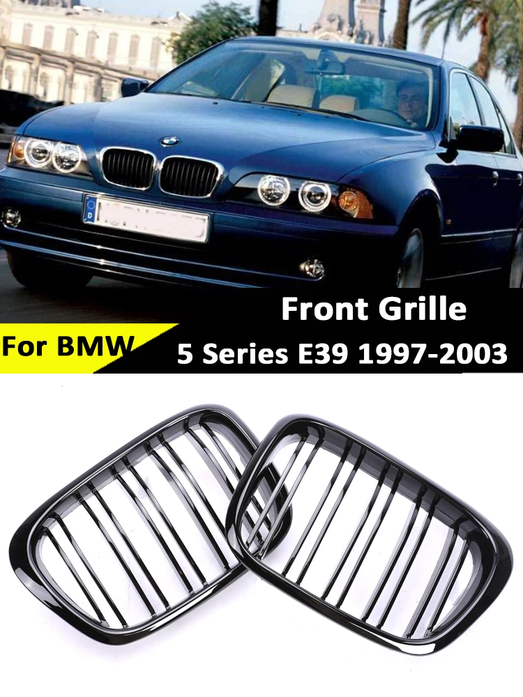 

Glossy Black Refting Grille Car Replacement M Color Front Kidney Bumper Black Racing Gril For BMW 5 Series E39 1997-2003