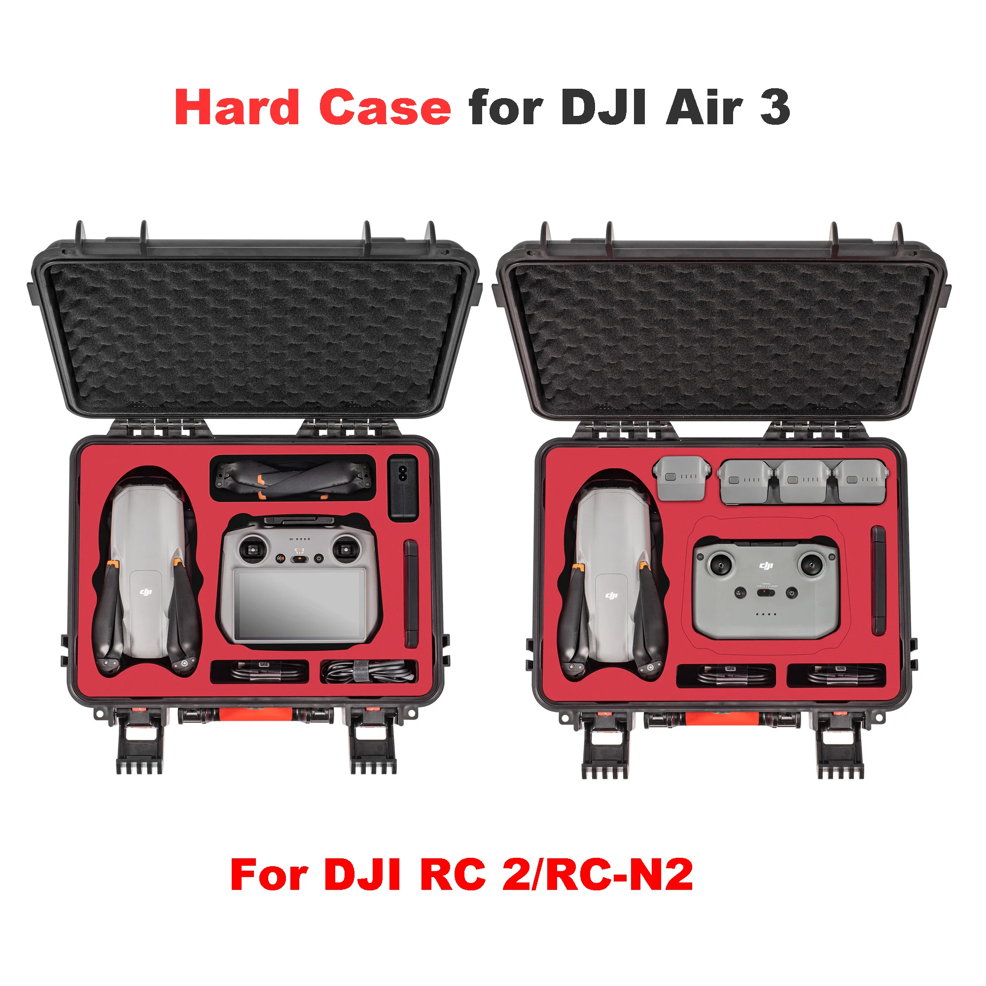 Hard Case W Belt for DJI Air 3 Fly More Combo Drone Acccessoires Portable Waterproof Cases for DJI RC 2/RC N2 Controller