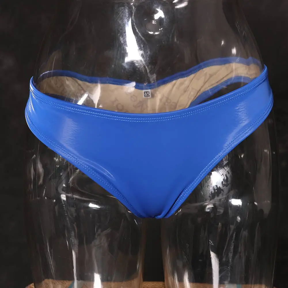 Women Lady Sexy Customized Shorts Low Waist Underwear Briefs Faux Leather Stretchy Stylish