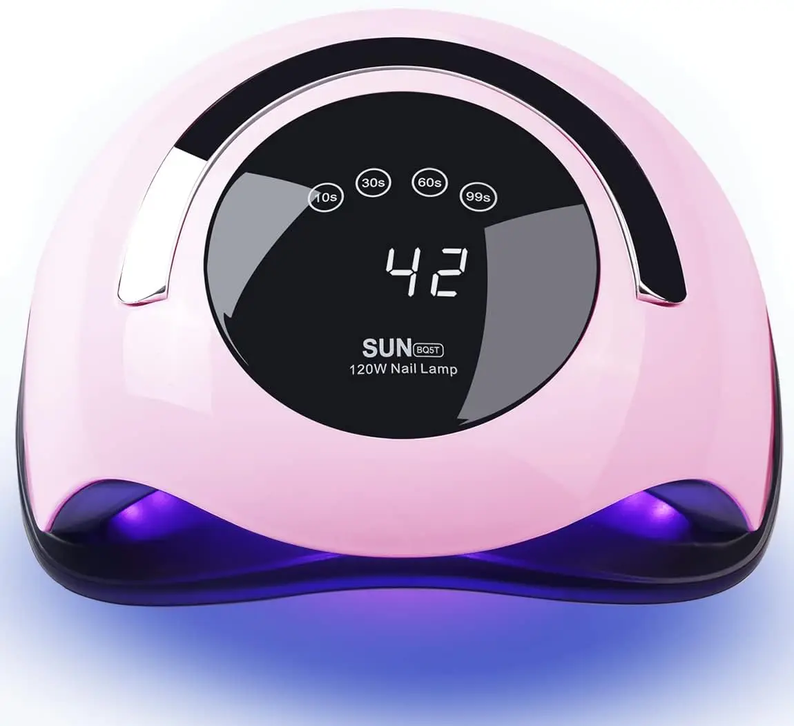

UV LED Nail Lamp 120W Fast Curing for Gel Polish with 4 Timer Touch Screen (Pink)