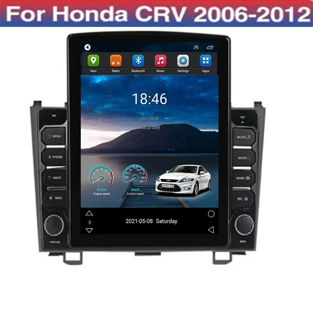 9.7" Android 13 For HONDA CRV 2006 - 2011 Tesla Type Car Radio Multimedia Video Player Navigation GPS RDS Camera no dvd