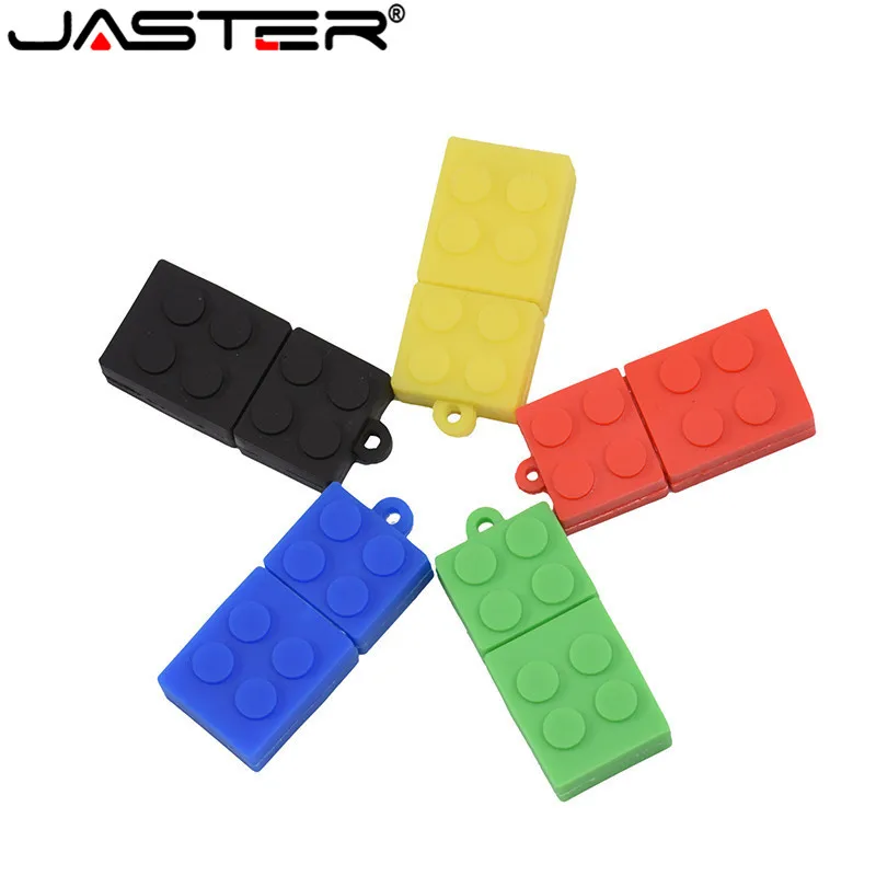 

JASTER Silica Gel Building Block USB Flash Drive 64GB Toy Brick Pendrive USB Stick Gift 32GB Pen Drive Real Capacity Mini Gift