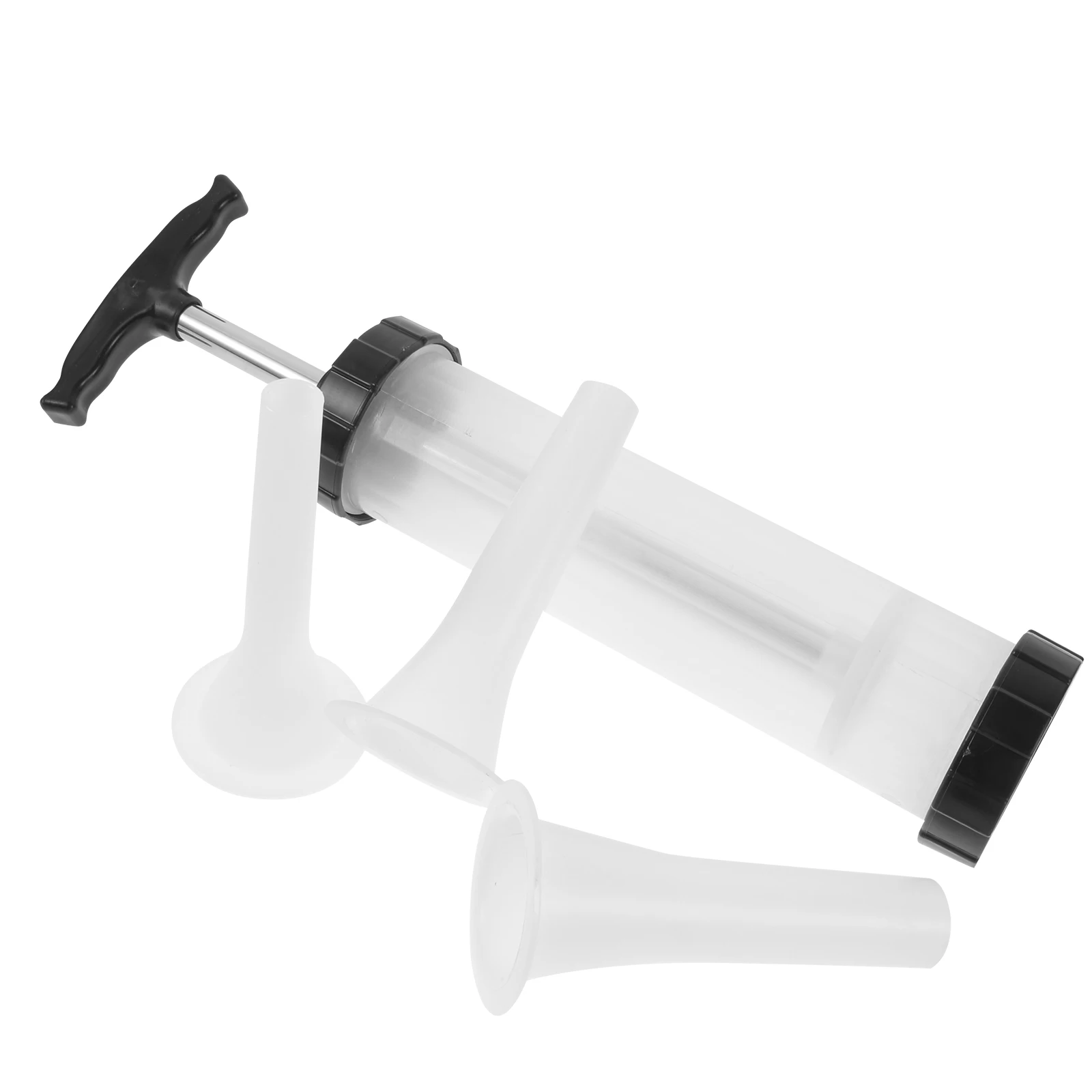 

1Set Plastic Sausage Filler Manual with Funnel and Stuffer for Convenient Home Sausage Preparation Black Manual