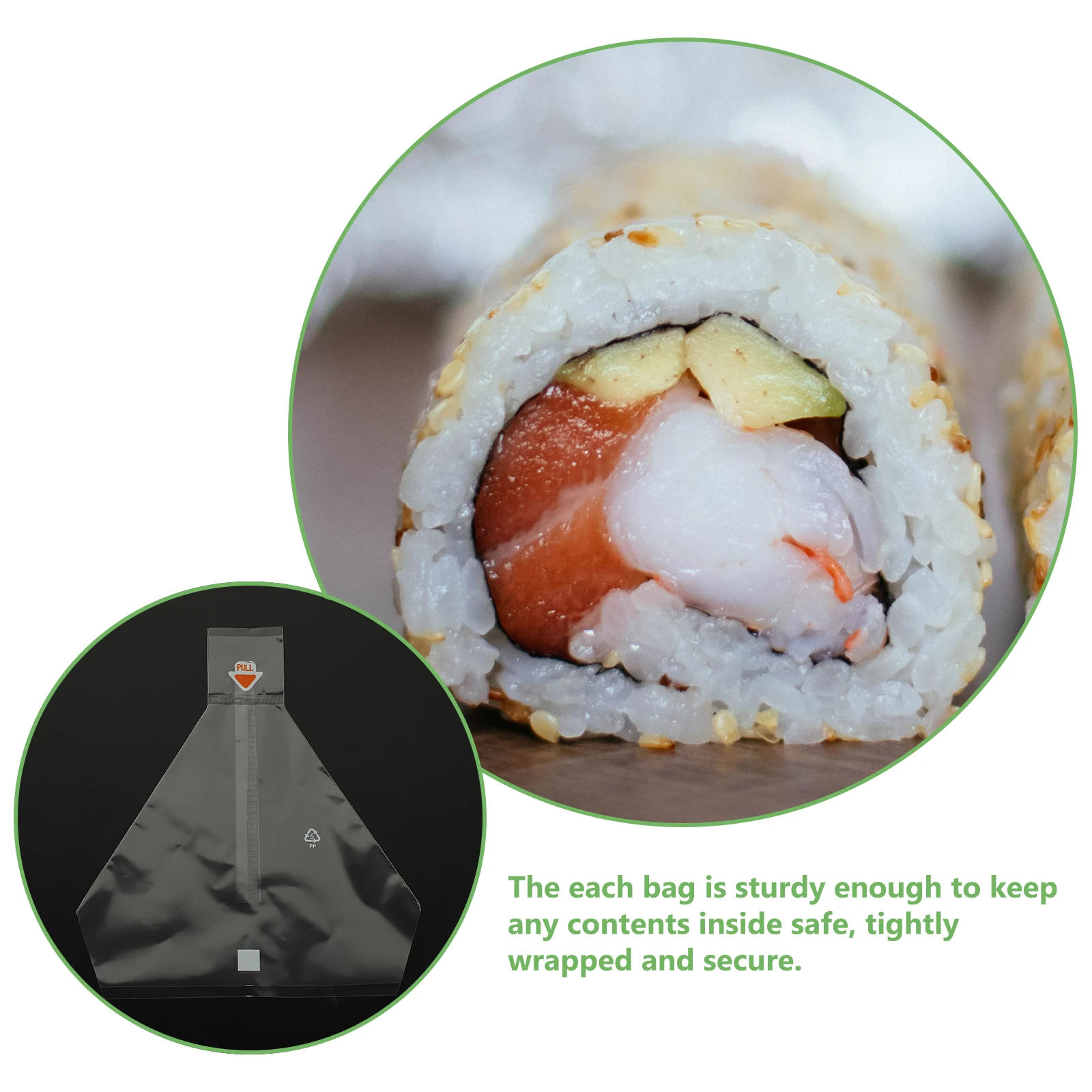 

100pcs Triangle Rice Ball Packaging Bags Onigiri Wrappers Disposable Sushi Containers Japanese Packing Bags For Home Picnic