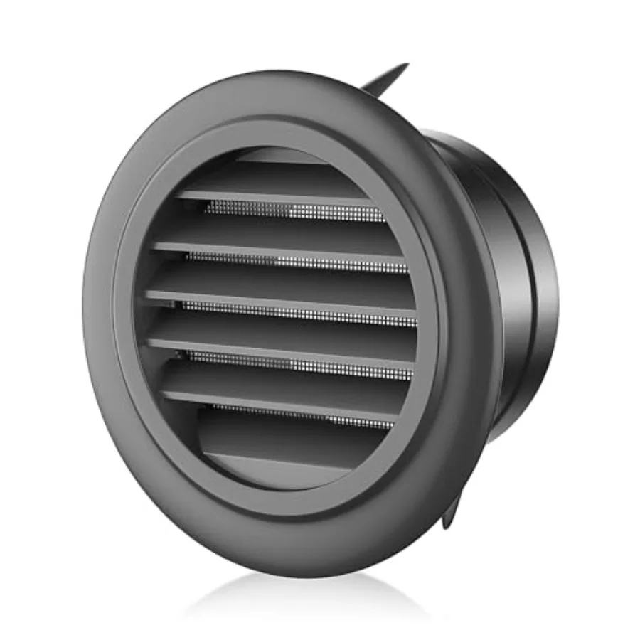 

3 Inch Soffit Vent for Exhaust Fan with Built-in Mesh Screen, Black Round Exhaust Cover Louver Grille Cover, Eve Dryer for Bath