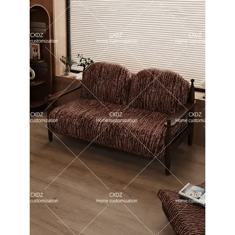 Medieval Solid Wood Folding Sofa Bed Integrated Dual Purpose Double Retro Small Apartment Living Room 2026 New Multi Function
