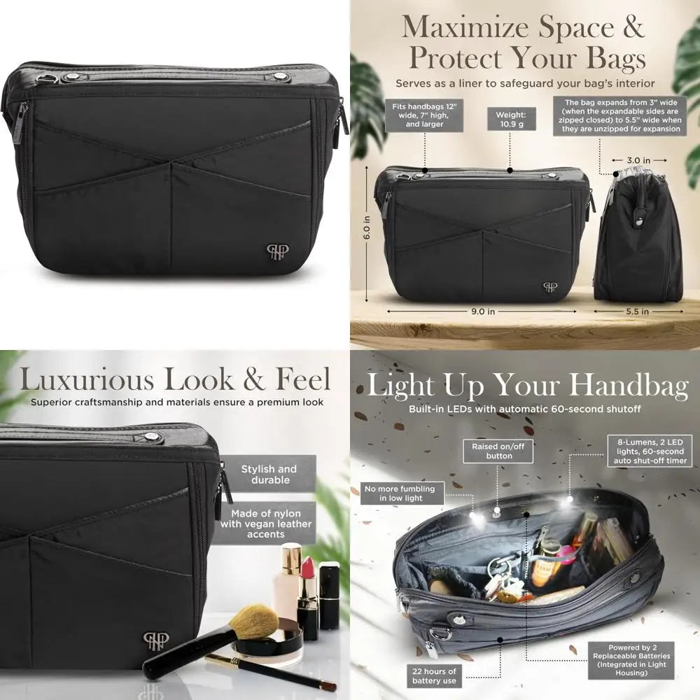 

Органайзер для сумочек с подсветкой и автоматическим 60-секундным таймером - любимый аксессуар Охра