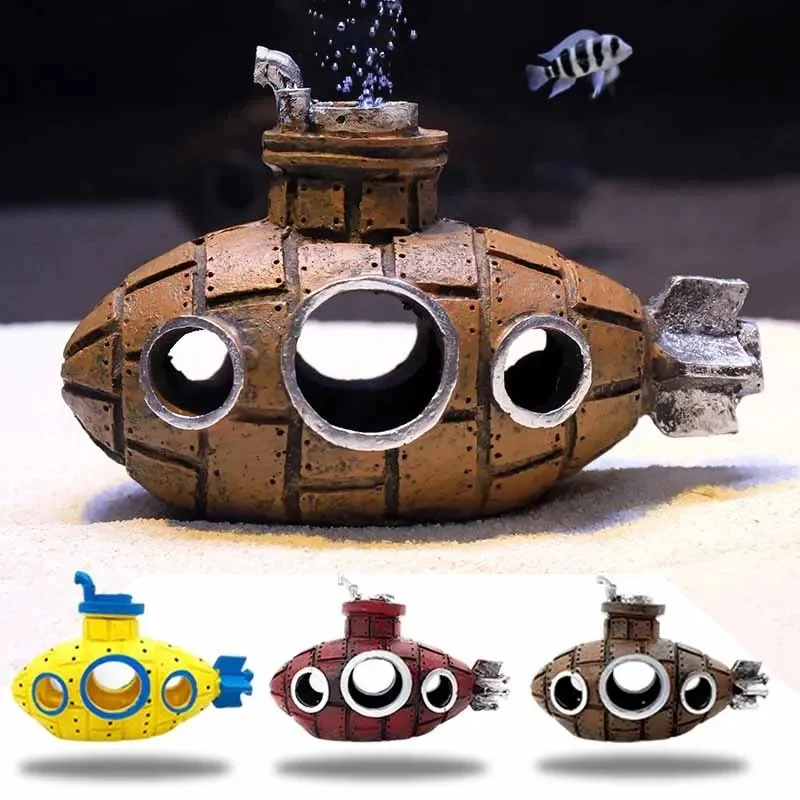 Ornements sous-marins en résine pour aquarium, décoration de réservoir de poissons, abri pour poissons et crevettes, accessoires de paysagisme pour aquarium