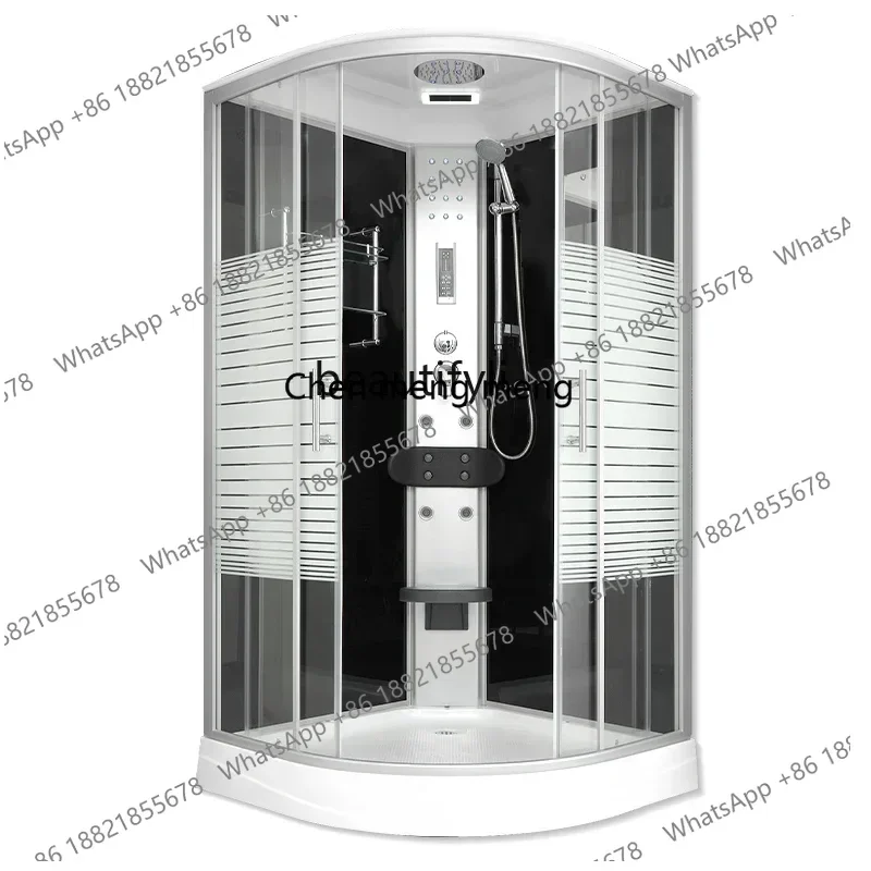 xx1Bathroom pulley glass fan partition integrated closed bath room