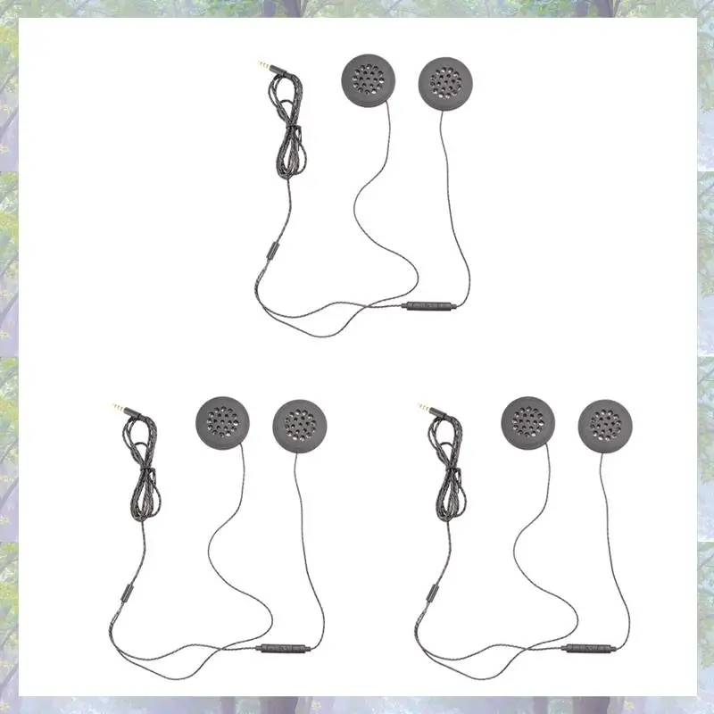 3X Motorrad Helm Headset Lautsprecher 3,5 Mm Klinke Wired Kopfhörer Kopfhörer Kopfhörer Mit HD Mikrofon