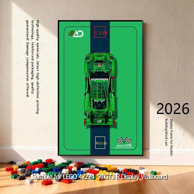 

Новая настенная витрина 2026 года для модели автомобиля LEGO 42224 911 GT3R, настенный дисплей-бокс, фоторамка