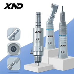 XND Dental Low Speed Handpiece set E-type Contra Angle Straight Handpiece External Water Spray Air Motor Teeth Polishing Tool