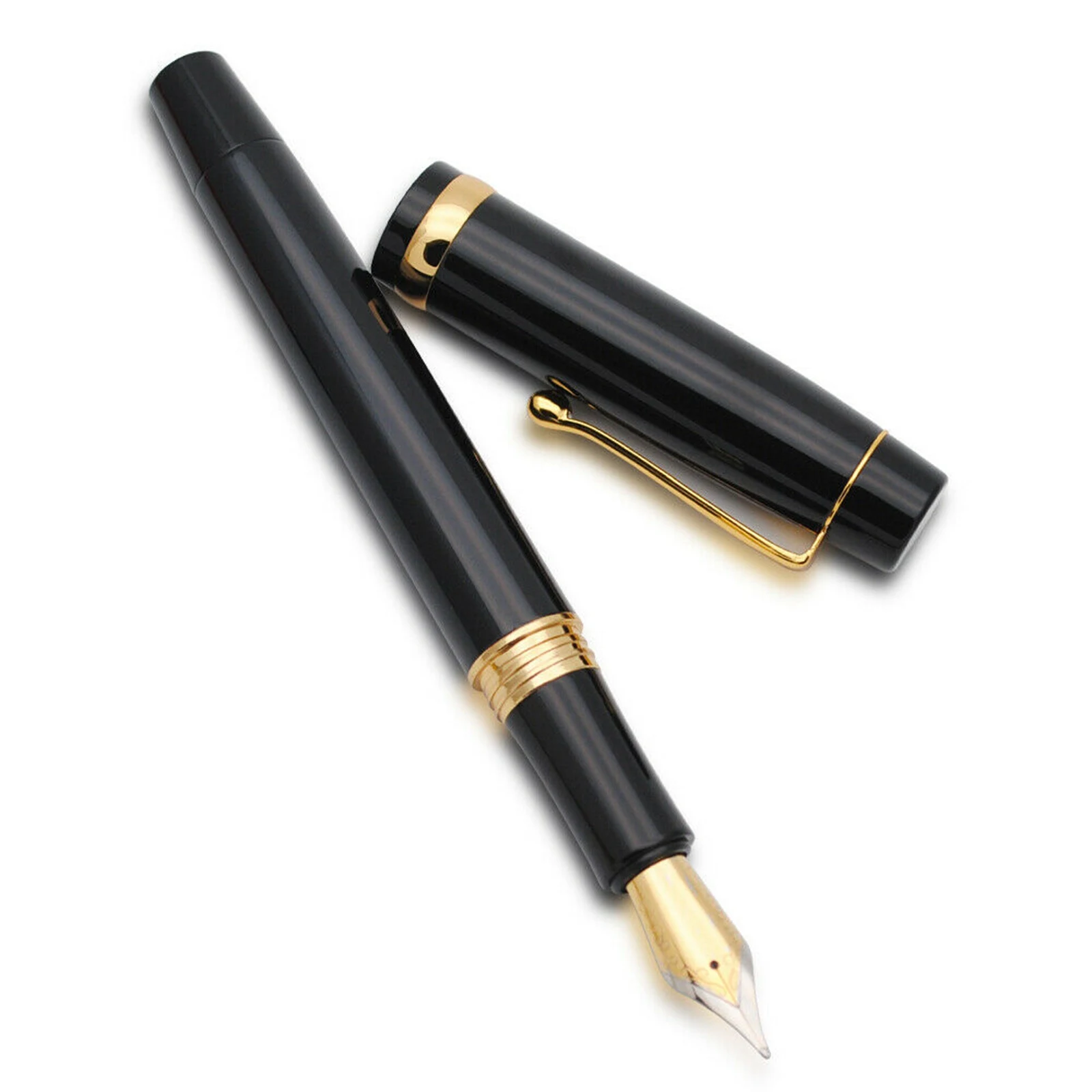 Jinhao 15 Metal Fountain Pen with Golden Clip M Nib 0.7mm Ink Pen